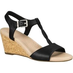 UGG Womens Arika Wedge Leather Black Shoes